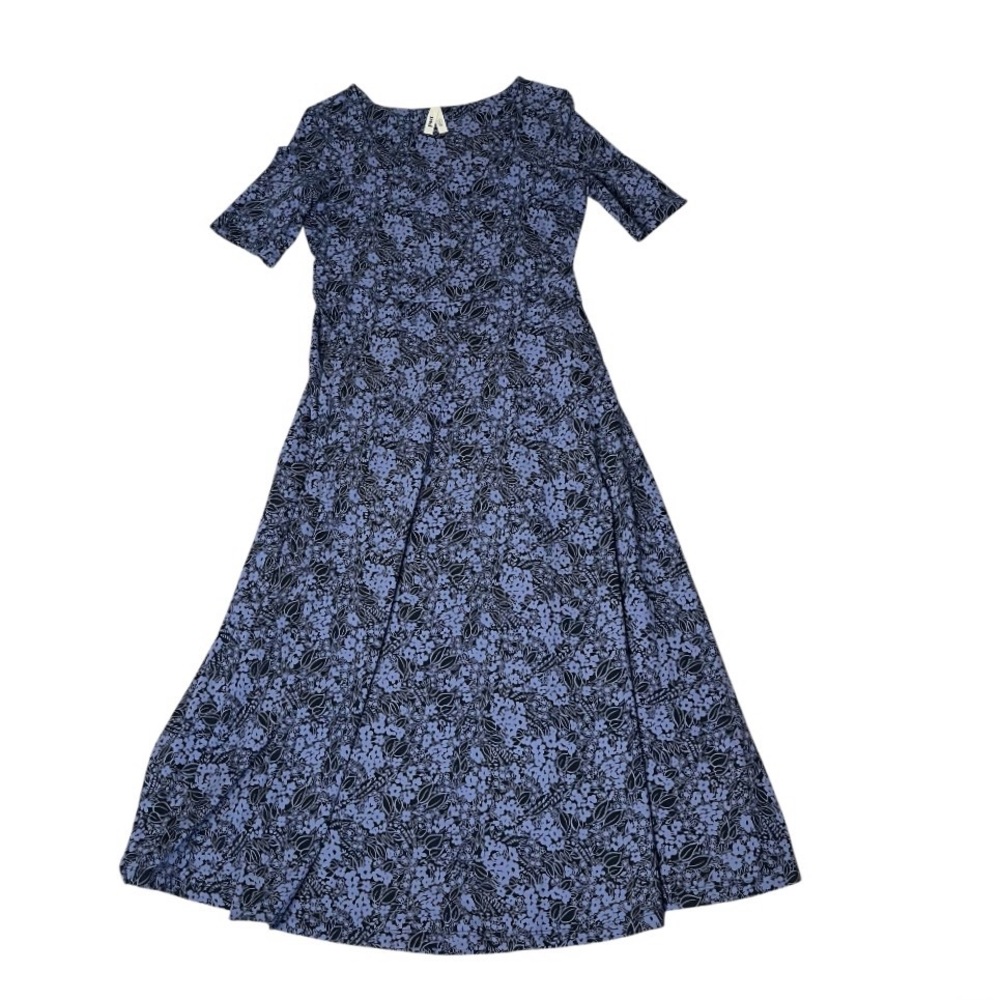 PACT Blue Dress Fit & Flare Signature Scoop Stretch Organic Size Small - Picture 4 of 11
